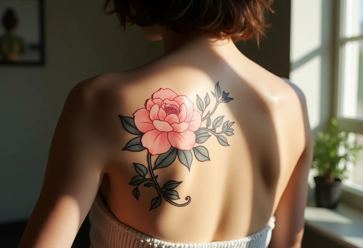 tatouage fleur japonaise : motif floral